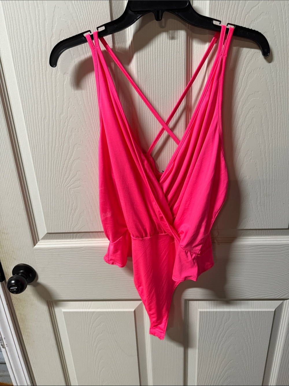Hot Pink Crossback One-Piece Bodysuit